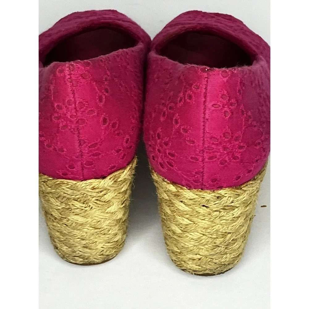 Cottagecore Chaps Shoes Sz 7.5 Espadrille‎ Pink Wedge Prairie Fairycore